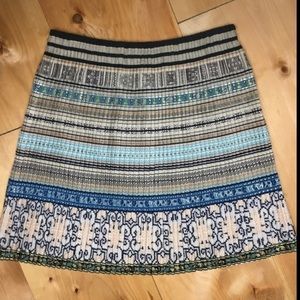 Club Monaco Embroidered Colorful Pleated Skirt